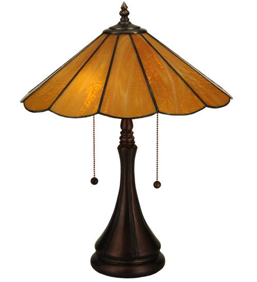 20.25"H Panel Honey Amber Table Lamp