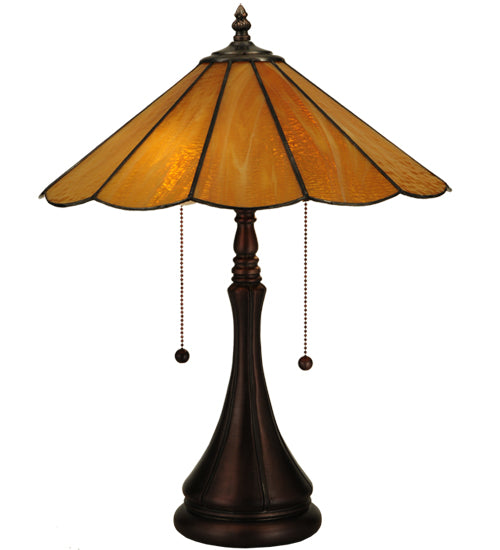 20.25"H Panel Honey Amber Table Lamp