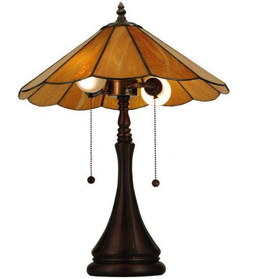 20.25"H Panel Honey Amber Table Lamp