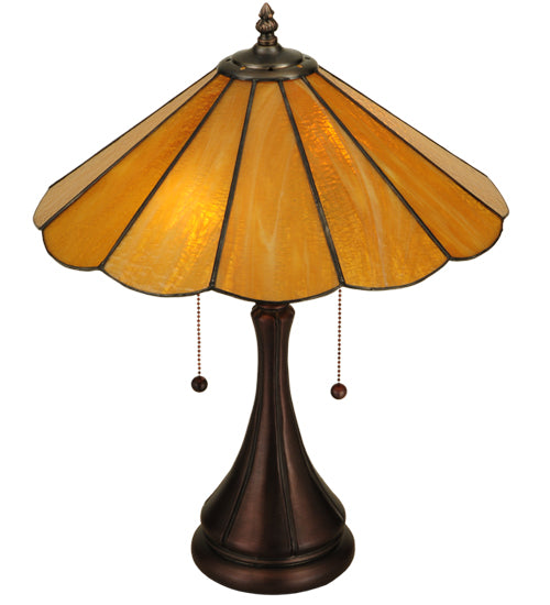 20.25"H Panel Honey Amber Table Lamp