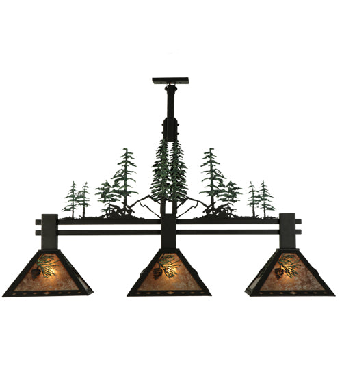 45"L Winter Pine 3 Lt Island Pendant