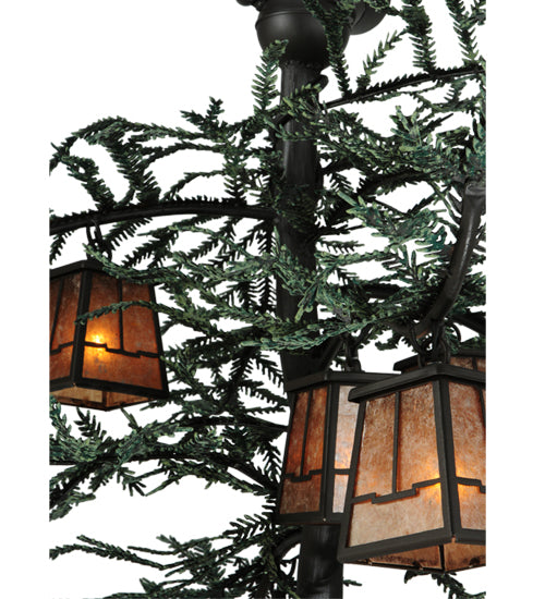 48"W Pine Branch Valley View 12 Lt W/Uplights Chandelier