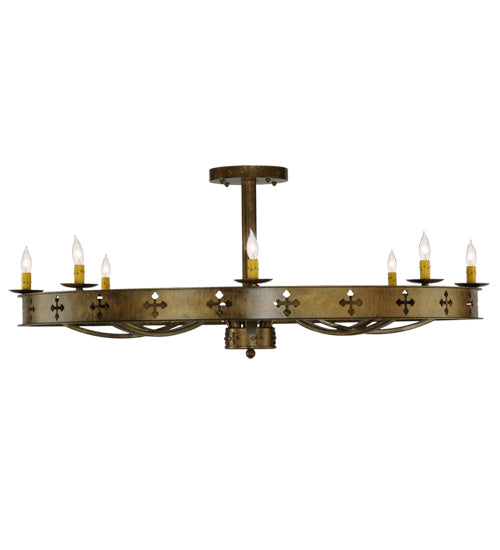 48" Wide Byzantine 8 Light Semi-Flushmount