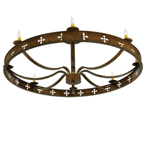 48" Wide Byzantine 8 Light Semi-Flushmount