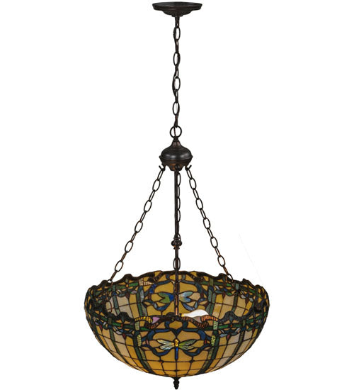 20"W Dragonfly Trellis Inverted Pendant