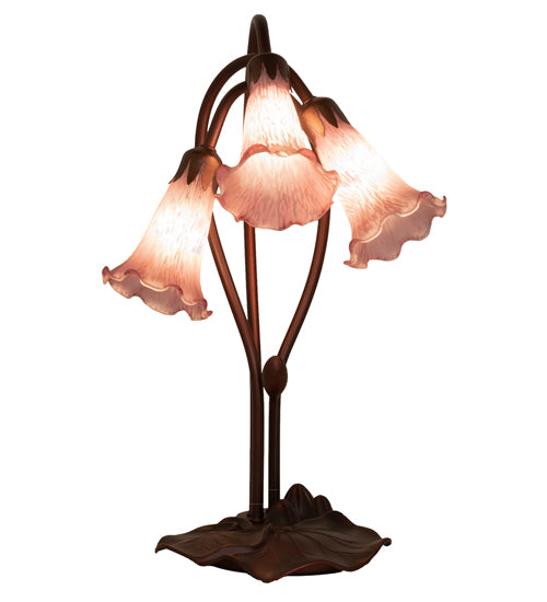 16" High Lavender Tiffany Pond Lily 3 Lt Accent Lamp