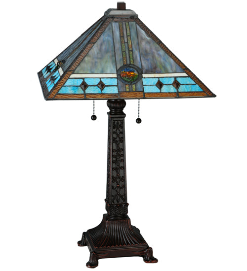 26"H Mission Rose Table Lamp