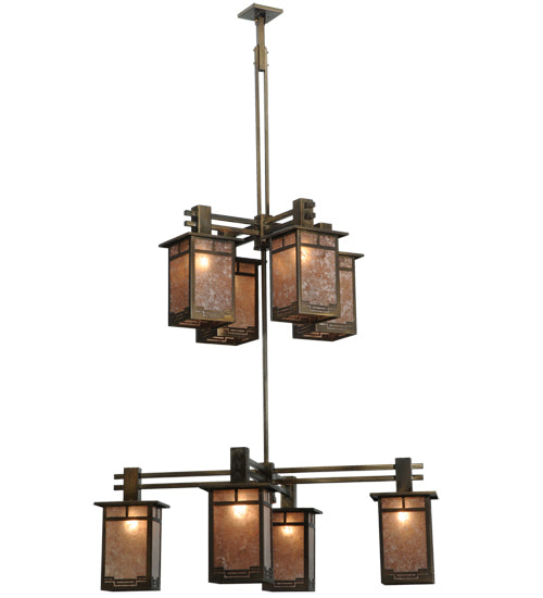 48"Square Roylance 8 Light Two Tier Chandelier