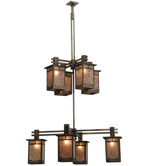 48"Square Roylance 8 Light Two Tier Chandelier