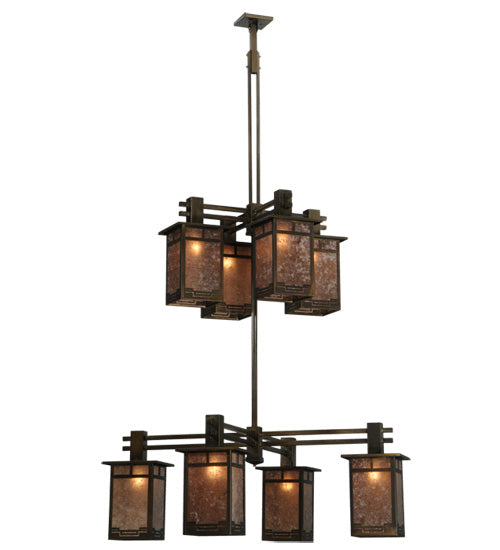 48"Square Roylance 8 Light Two Tier Chandelier