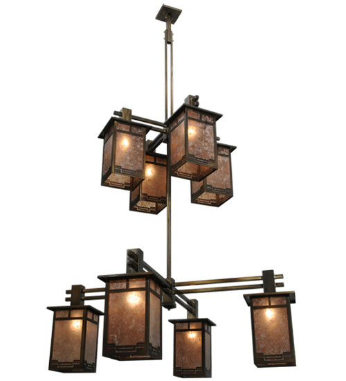 48"Square Roylance 8 Light Two Tier Chandelier