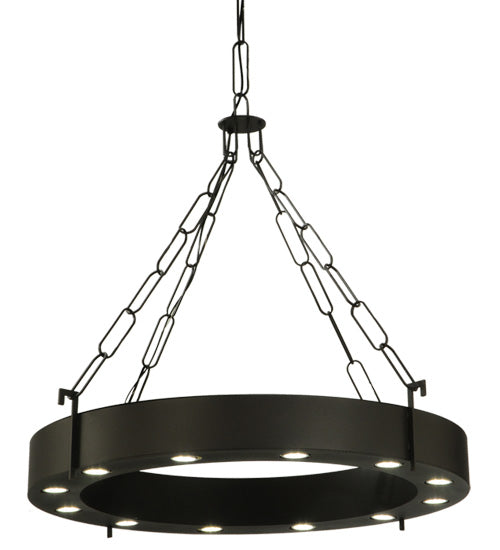 34"W Bangle W/LED Downlights Pendant