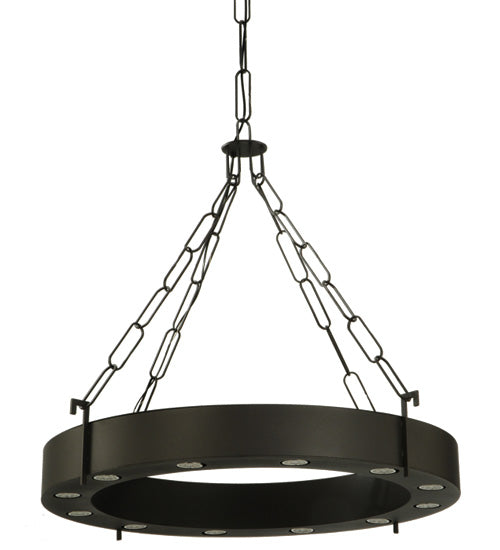 34"W Bangle W/LED Downlights Pendant