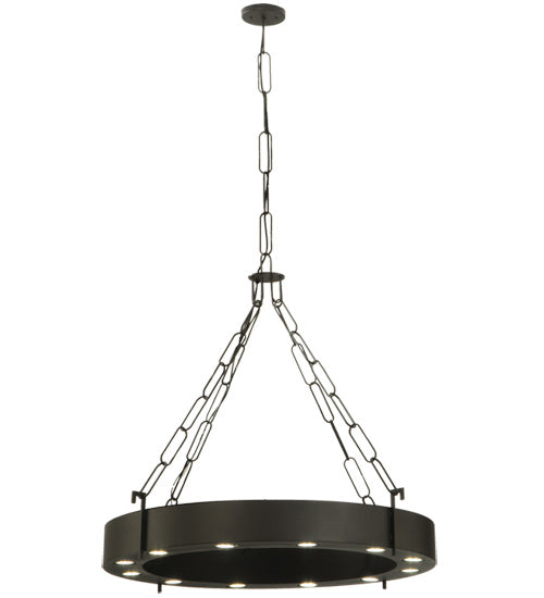 34"W Bangle W/LED Downlights Pendant