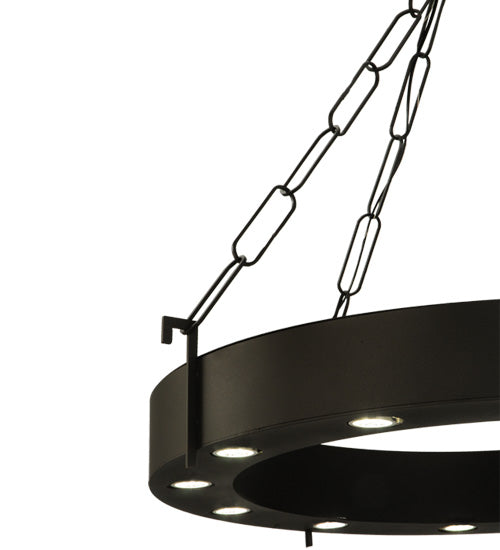 34"W Bangle W/LED Downlights Pendant