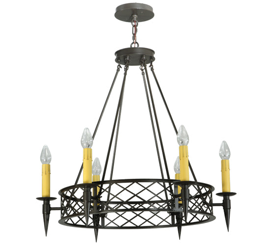 33" Wide Topridge 6 Lt Chandelier