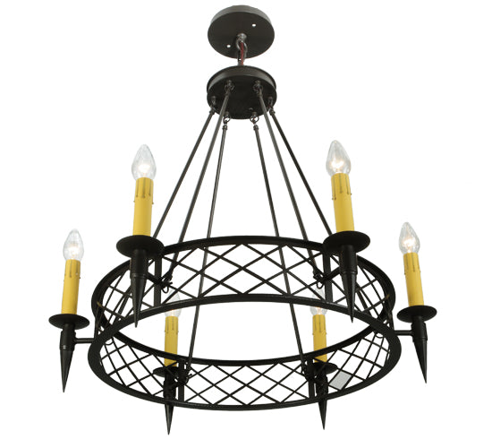 33" Wide Topridge 6 Lt Chandelier