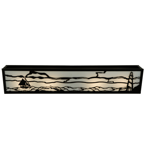 31"W Lighthouse W/Sailboat Vanity Light