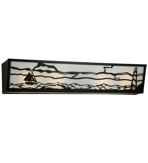 31"W Lighthouse W/Sailboat Vanity Light