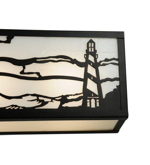 31"W Lighthouse W/Sailboat Vanity Light