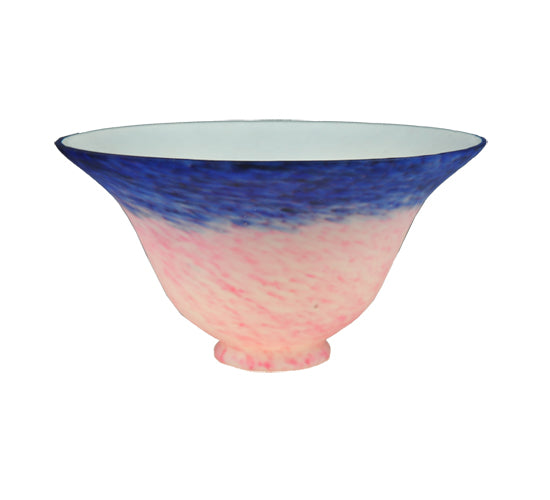 7.5"W Pink/Blue Pate-De-Verre Bell Shade