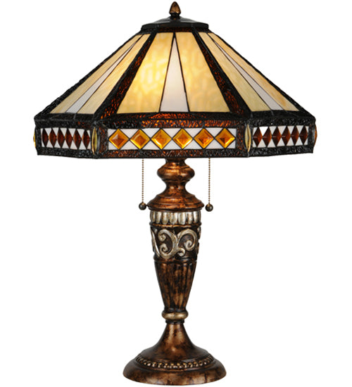 26.5"H Diamond Band Mission Table Lamp