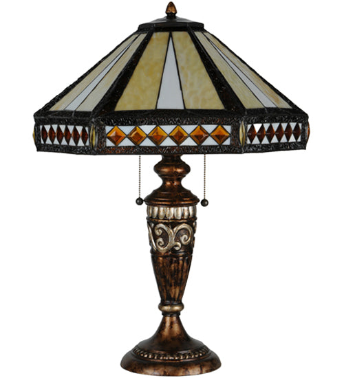 26.5"H Diamond Band Mission Table Lamp