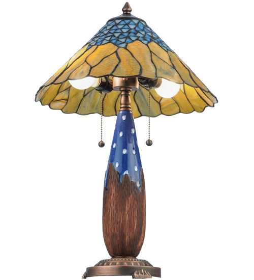 24.5"H Cristal Azul Table Lamp