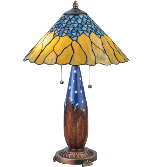 24.5"H Cristal Azul Table Lamp