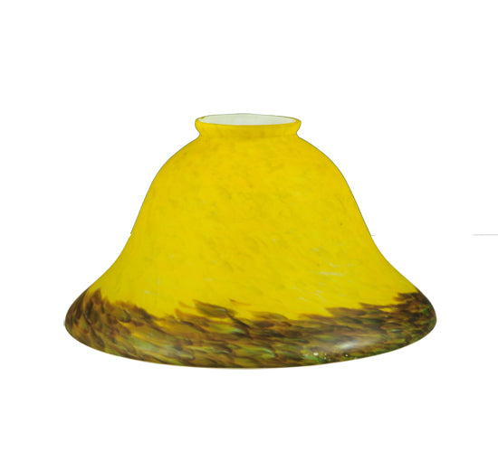 7.5"W Yellow/Purple Pate-De-Verre Bell Shade