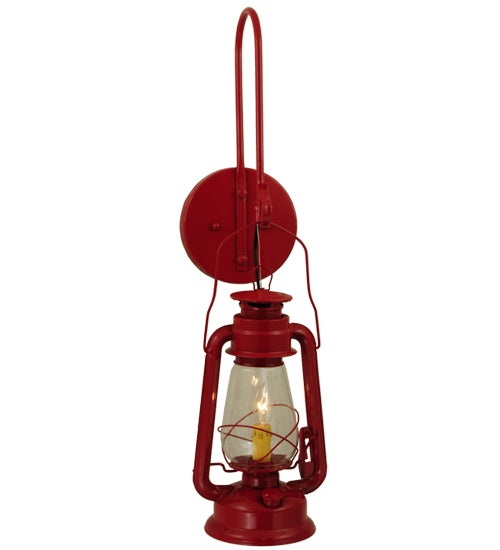 7"W Miners Lantern Red Wall Sconce