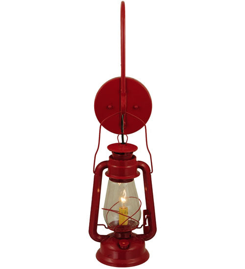 7"W Miners Lantern Red Wall Sconce