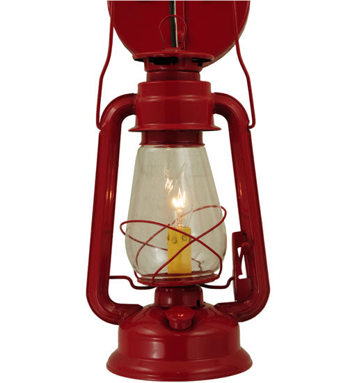 7"W Miners Lantern Red Wall Sconce