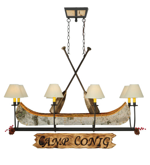 50"L Personalized Canoe 8 Lt Chandelier