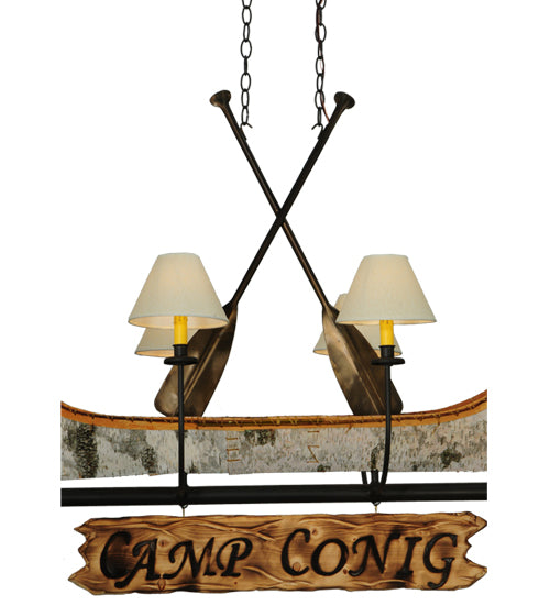 50"L Personalized Canoe 8 Lt Chandelier