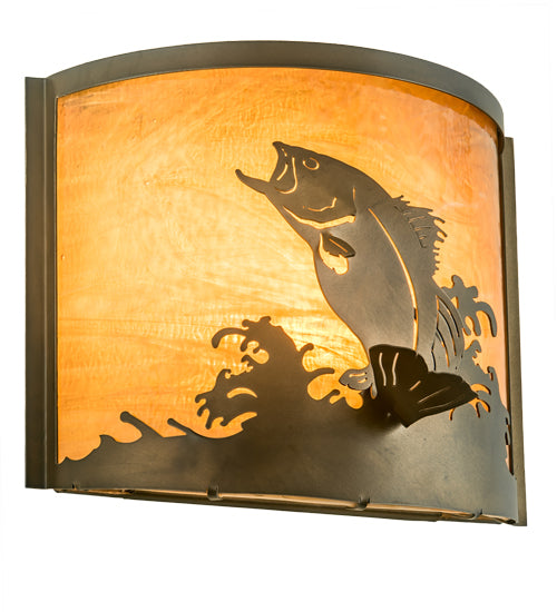 11.25"W Leaping Bass Wall Sconce