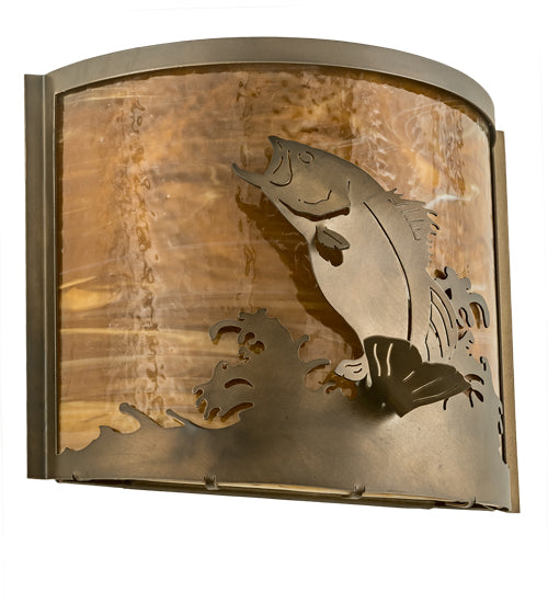 11.25"W Leaping Bass Wall Sconce