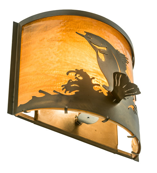 11.25"W Leaping Bass Wall Sconce