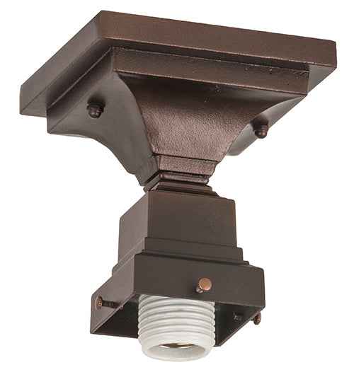 5" Square Mahogany Bronze 1 Lt Flushmount Hardware