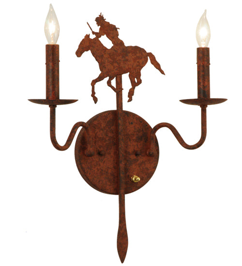 13" Wide High Plains Rider 2 Light Wall Sconce