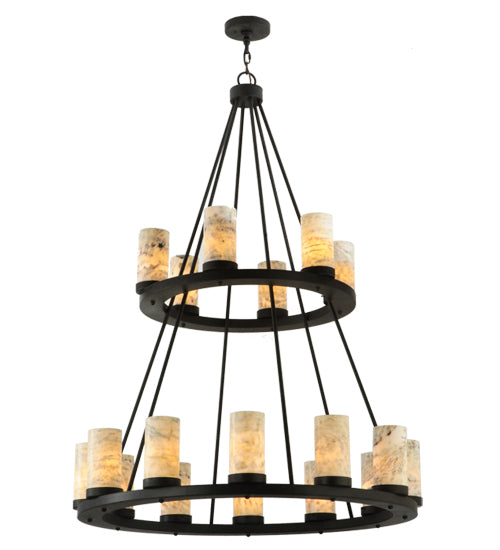 42" Wide Loxley Jadestone 18 Lt Two Tier Chandelier