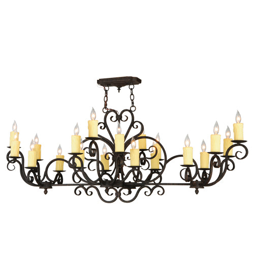 60" Long Kean Moins 20 Light Oblong Chandelier