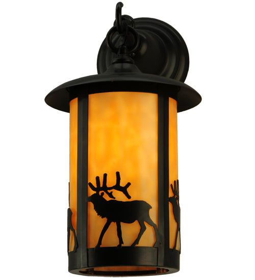 8"W Fulton Elk Hanging Wall Sconce