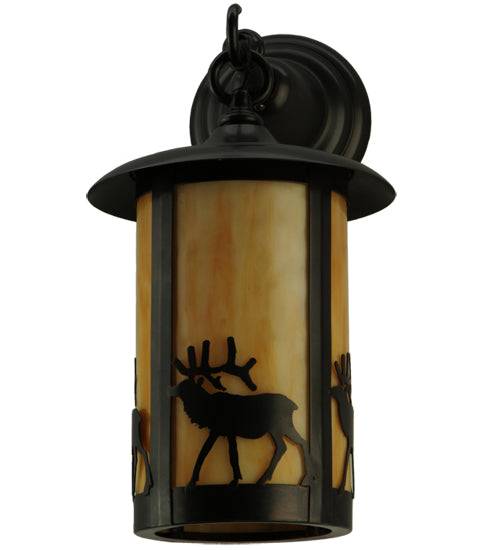 8"W Fulton Elk Hanging Wall Sconce