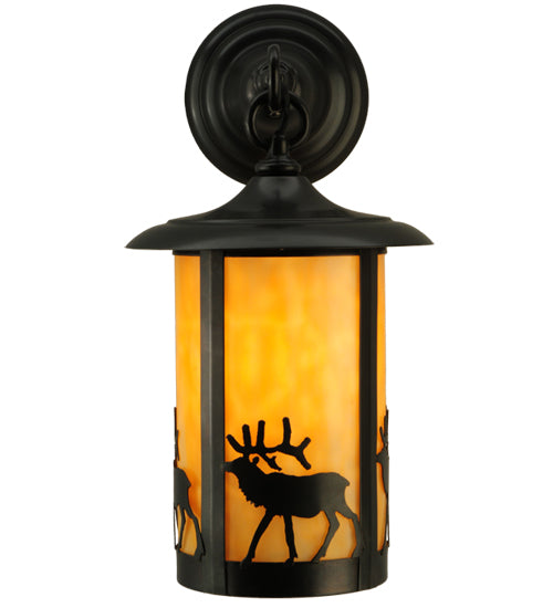 8"W Fulton Elk Hanging Wall Sconce