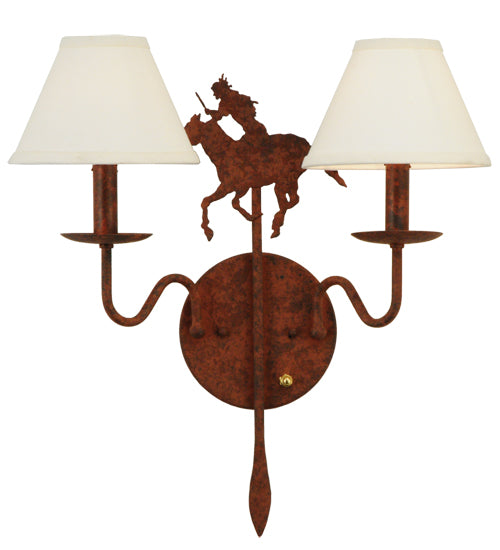 18" Wide High Plains Rider 2 Light Wall Sconce