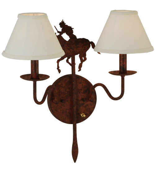 18" Wide High Plains Rider 2 Light Wall Sconce