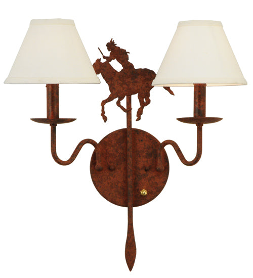 18" Wide High Plains Rider 2 Light Wall Sconce