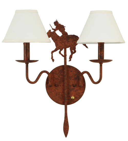 18" Wide High Plains Rider 2 Light Wall Sconce