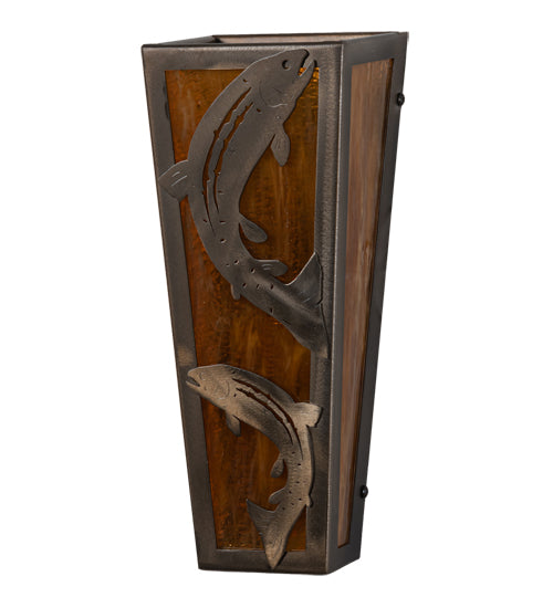 5" Wide Leaping Trout Wall Sconce